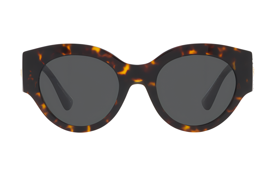 VERSACE VERSACE Acetate Plastic Irregular Shape Sunglasses Women's Brown