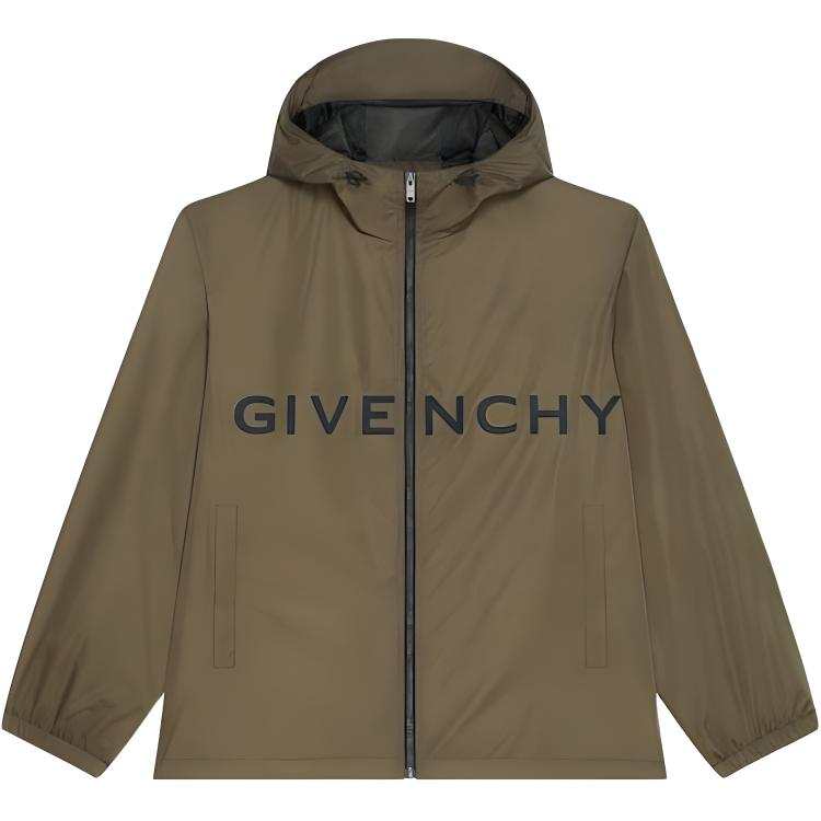 Givenchy Givenchy Logo Printed Hooded Windbreaker