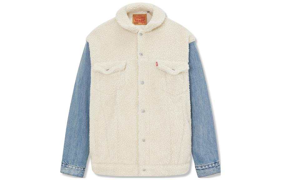 Levis Levis Denim Jackets Men's Blue White Multicolor Lapel Moderate Other