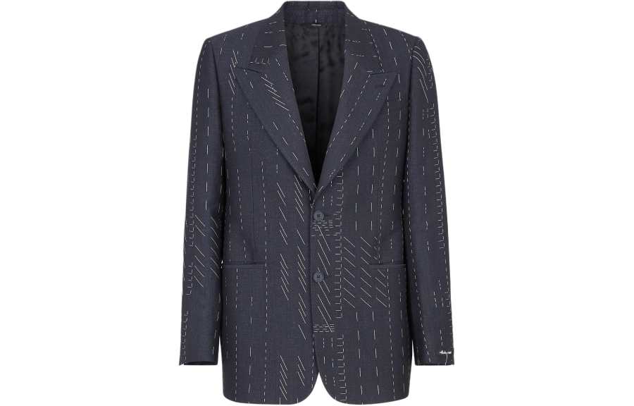 FENDI SS24 Business Suit Coat Men's Blue