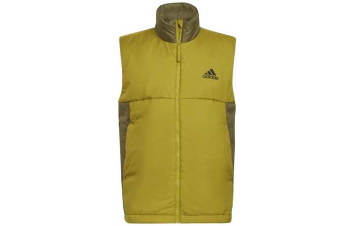 Adidas Adidas Vests Men's Olive Green Stand Collar Moderate Other