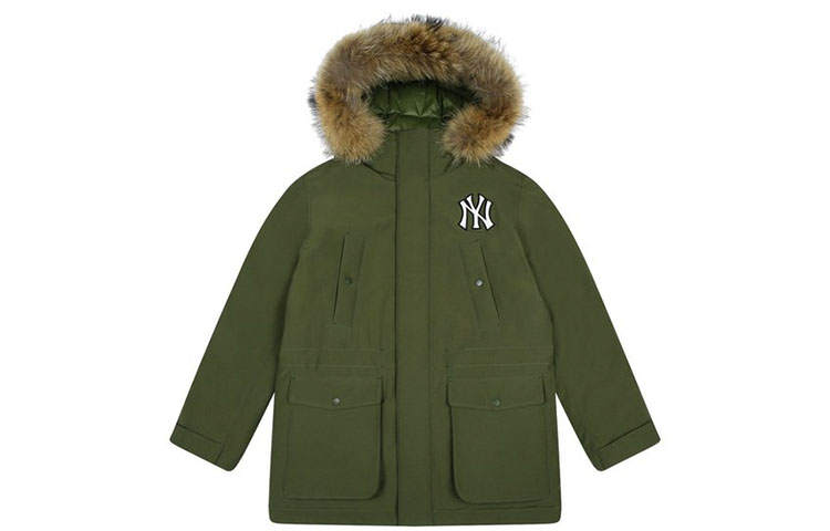 MLB MLB Down Jacket Winter, Mid Length Unisex Army Green
