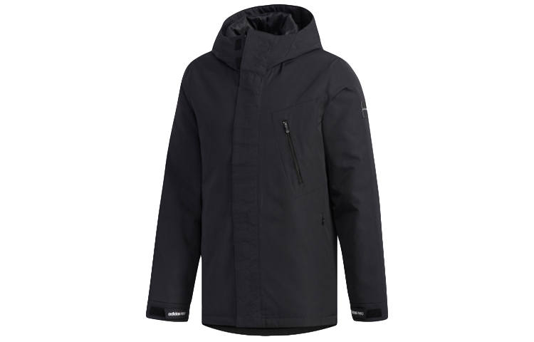 Adidas Neo Puffer Jackets Men's Black Hooded Moderate Other