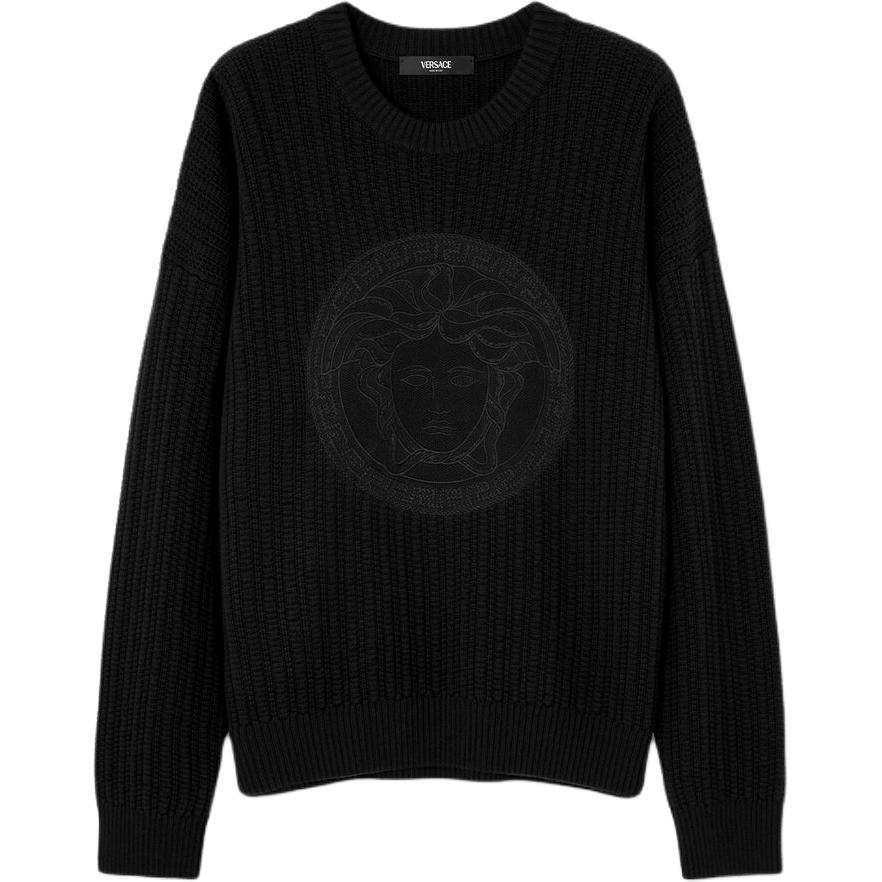 VERSACE VERSACE Medusa Crewneck Cable Knitted Jumper