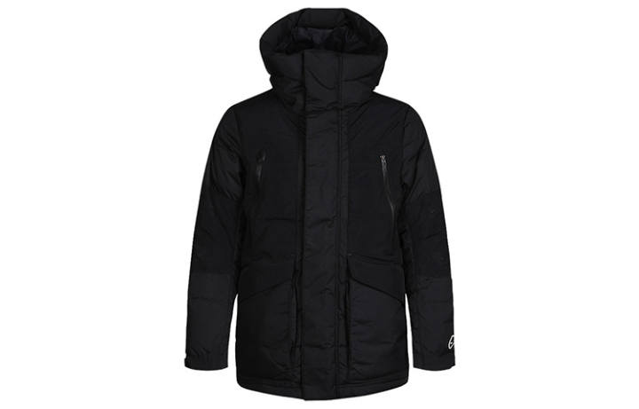 Nike Nike Down Jackets Men's Black Hooded Moderate Quilted Down Jacket