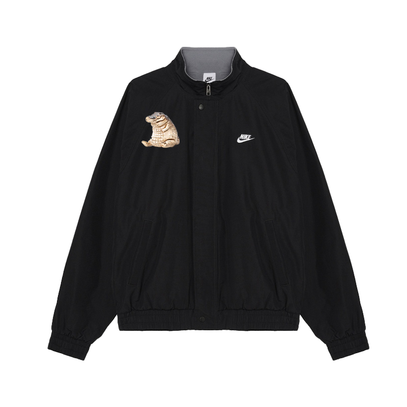 Nike Nike Casual Minimalist Style City Commuting Sports Embroidery Fleece Lined Jackets & Coats Unisex Black