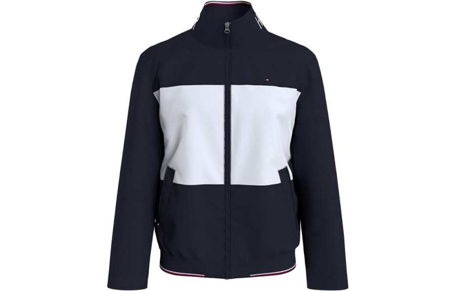 Tommy Hilfiger Jackets Men's Navy Blue Stand Collar Moderate Other