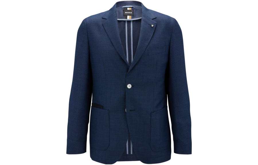 HUGO BOSS Jackets Men's Blue Suit Collar Moderate Other