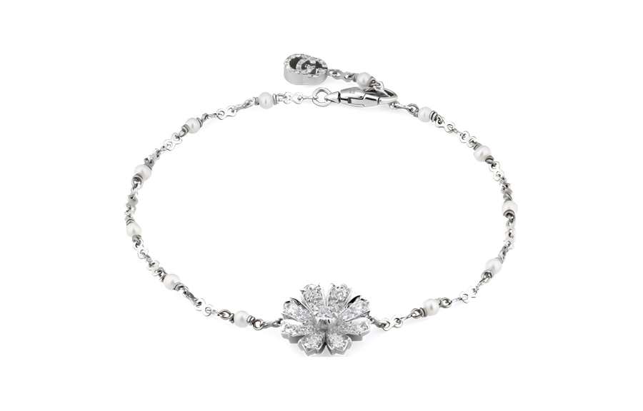 GUCCI Diamond 18K White Gold Bracelets Unisex