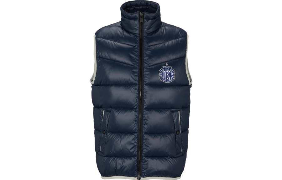 HUGO BOSS Vests Men's Denim Blue Stand Collar Moderate Other
