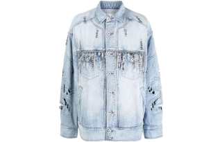 Feng Chen Wang Feng Chen Wang SS23 Denim Jackets Unisex Washed Blue Lapel Moderate Other