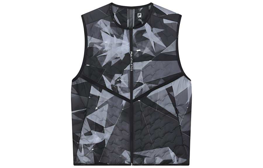 FILA Athletics Down Vests Men's All Over Print Collarless Moderate Workwear