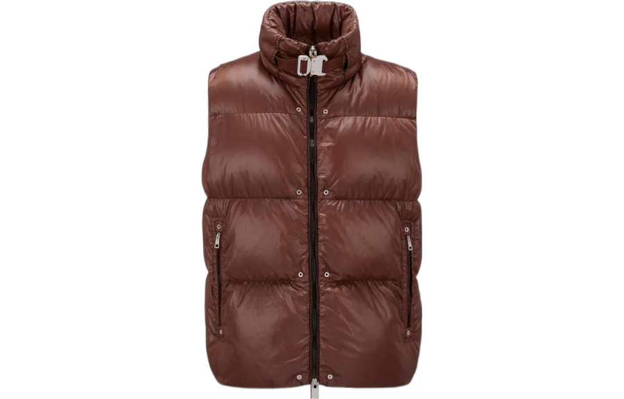 MONCLER GENIUS X 1017 ALYX 9SM MONCLER GENIUS 1017 ALYX 9SM Down Vests Unisex Brown Stand Collar Moderate Other