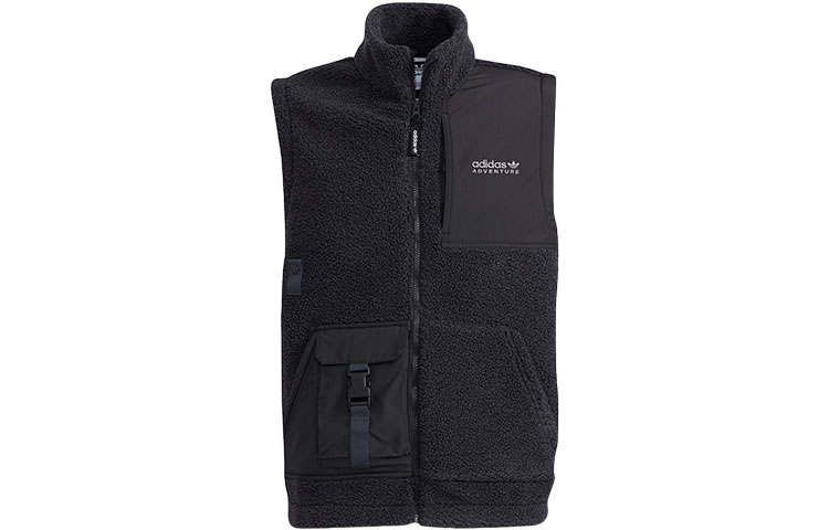 Adidas Originals Vests Men's Night Sky Gray Stand Collar Thickened Other