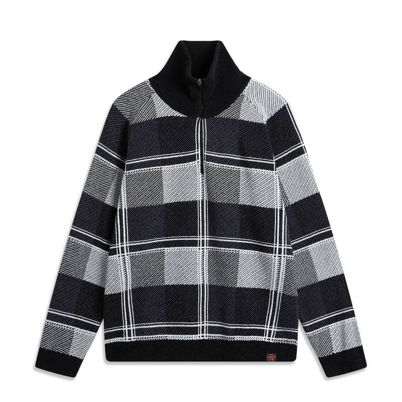 Li-Ning Li Ning Sports Trendy Collection Knitwear Men's Black White Plaid