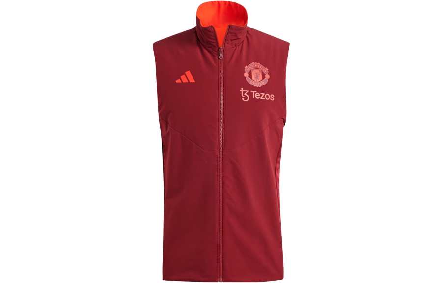 Adidas Adidas Manchester United Vests Men's Orange Red Stand Collar Moderate Other
