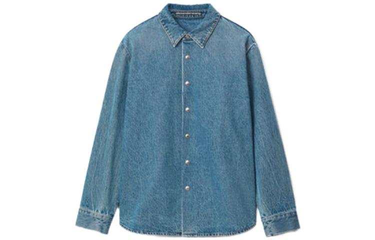 Alexander Wang Denim Jackets Unisex Vintage Indigo Lapel Moderate Straight Fit