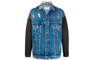 Givenchy Denim Jackets Men's Blue Lapel Moderate Straight Fit