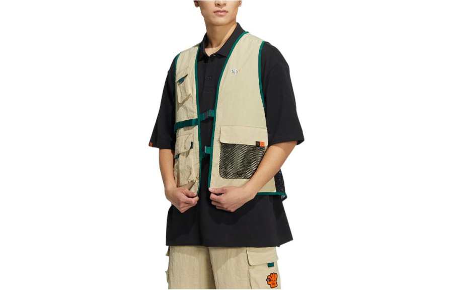 Adidas Originals Kentaro Okawara Vests Men's Forest Green Collarless Moderate Other