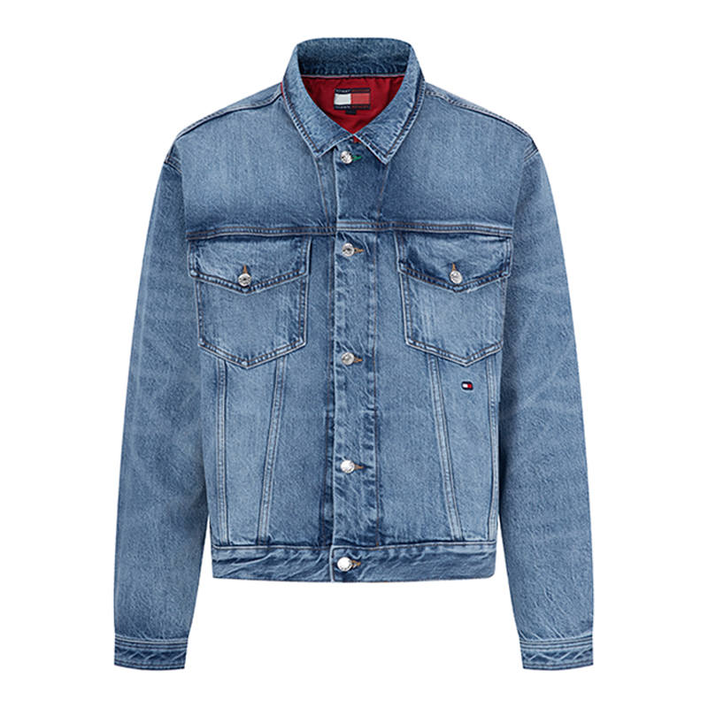 Tommy Hilfiger Denim Jackets Men's Denim Blue Lapel Moderate Other