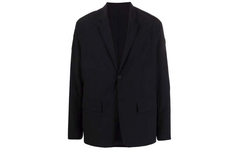 Moncler Business Suits Men's Black Suit Collar Moderate Straight Fit