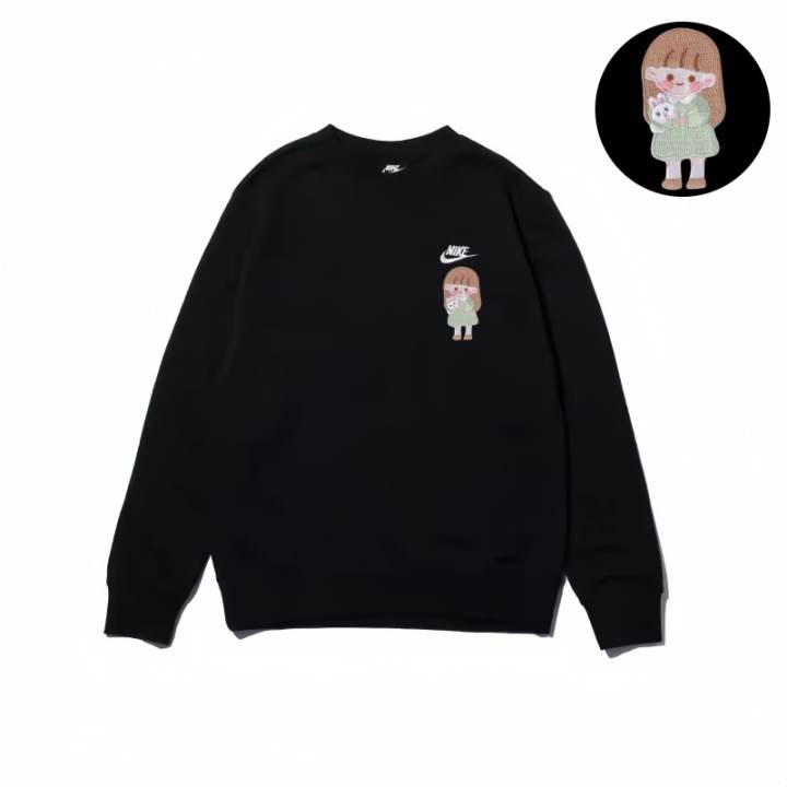 Nike Nike Sweatshirts Unisex Black Crew Neck Moderate Regular