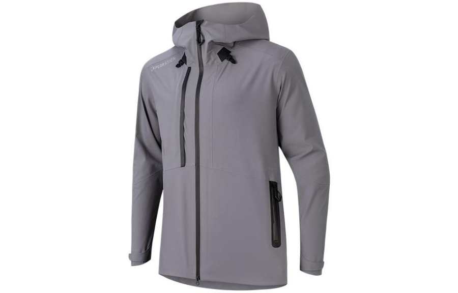 Anta Waterproof, Windproof, And Breathable Windbreaker Jacket Men's Gray