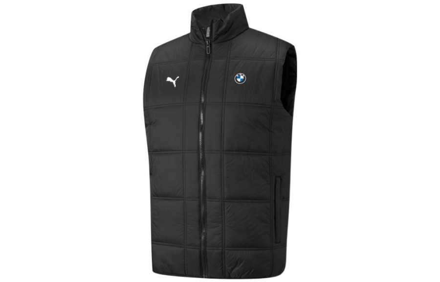 PUMA PUMA Vests Men's Black Stand Collar Moderate Other