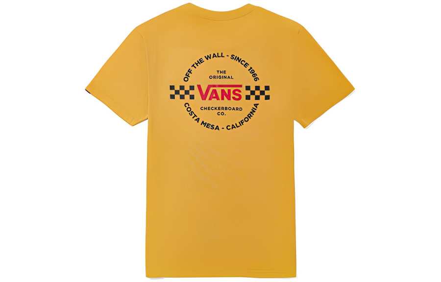 Vans Vans T Shirts Men's Yellow Crew Neck Moderate