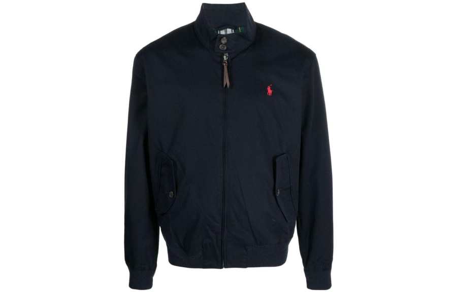Polo Ralph Lauren Embroidered-logo Lined Windbreaker Navy Blue