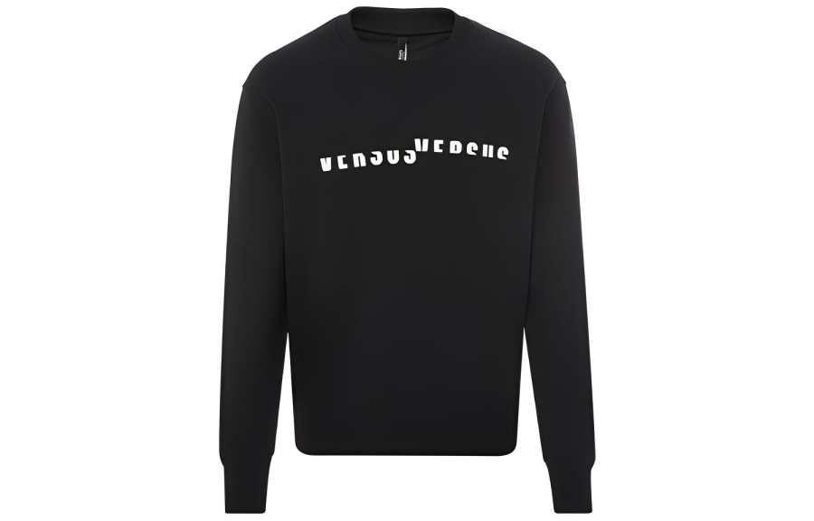 VERSUS Sweatshirts Men's Black Crew Neck Moderate Regular
