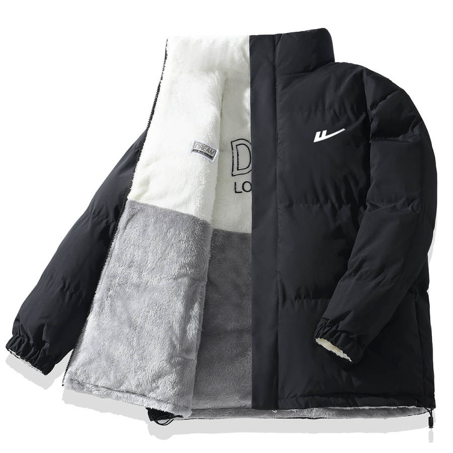 WARRIOR WARRIOR Puffer Jackets Unisex Stand Collar Thickened Padded Puffer Jacket