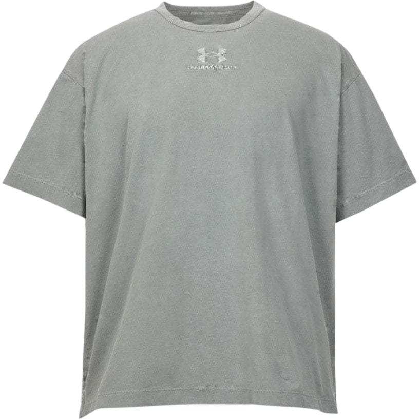 Under Armour Drop Shoulder Sleeve T Shirt Men's Gray Green