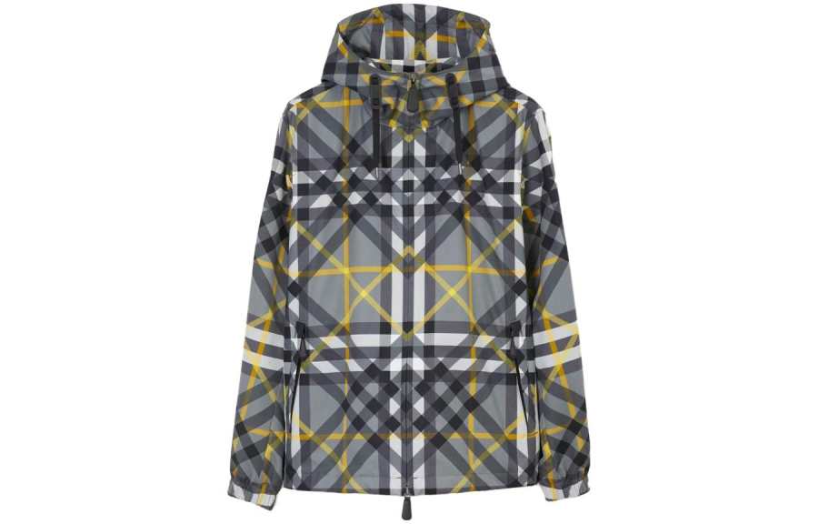 Burberry Burberry Check Printed Drawstring Hooded Jacket