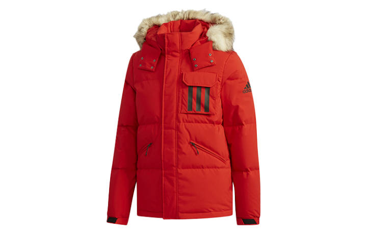 Adidas Adidas Down Jackets Men's Light Scarlet Stand Collar Moderate Other