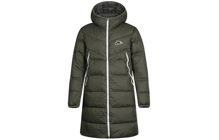 Nike Nike Down Jackets Men's Army Green Hooded Moderate Other