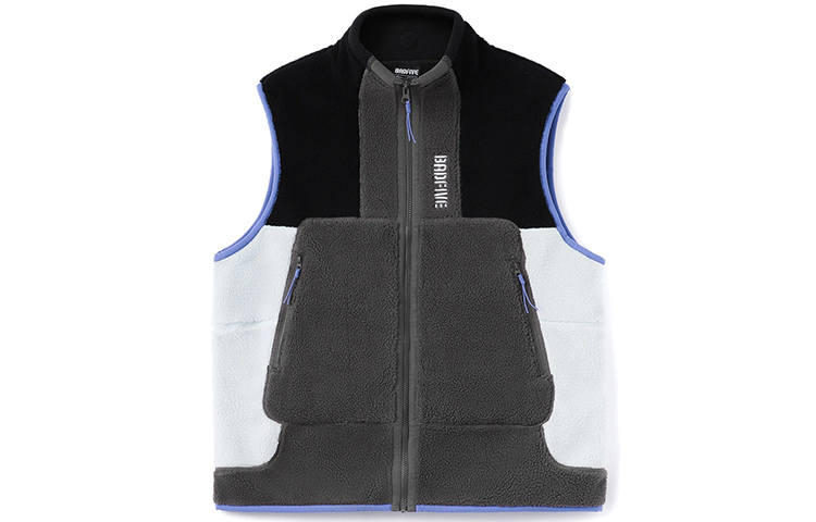 Li-Ning Li Ning Badfive Color Blocked, Fleece Lined, Warm, Loose Fit, Stand Collar Vest Men's Gray