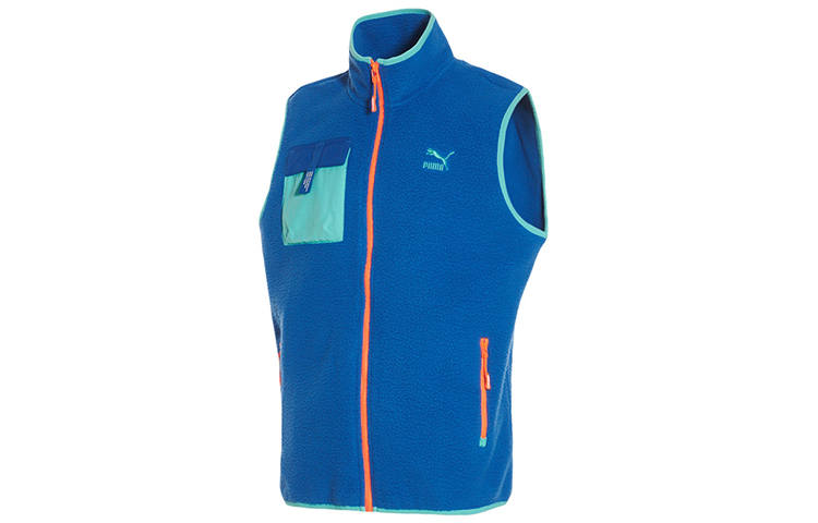 PUMA PUMA Vests Men's Glacier Blue Stand Collar Moderate Other