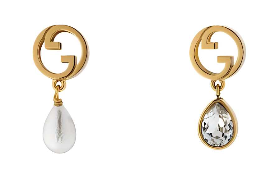 GUCCI Blondie Crystal Pearl Earrings