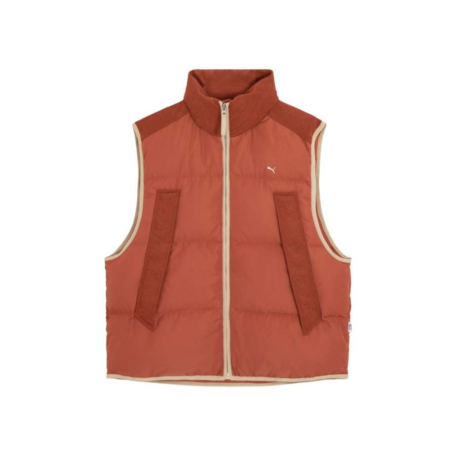 PUMA Mmq Series Vests Unisex Fruit Vinegar Brown Stand Collar Moderate Other