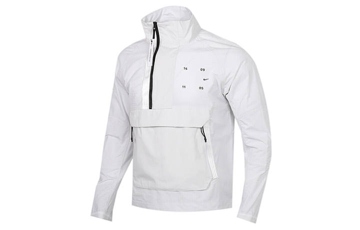 Nike Nike Windbreaker Jackets Men's Light Silver Gray Stand Collar Moderate Single Layer