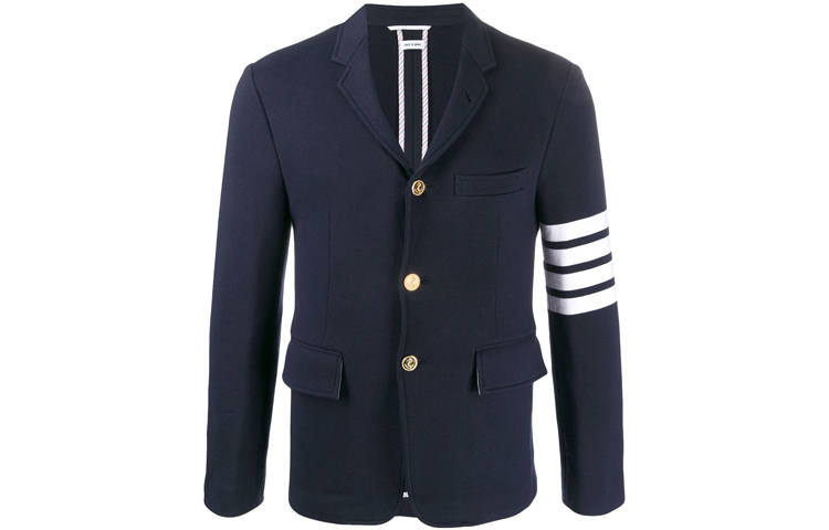 THOM BROWNE Business Suits Men's Marine Blue Suit Collar Moderate Business Suit