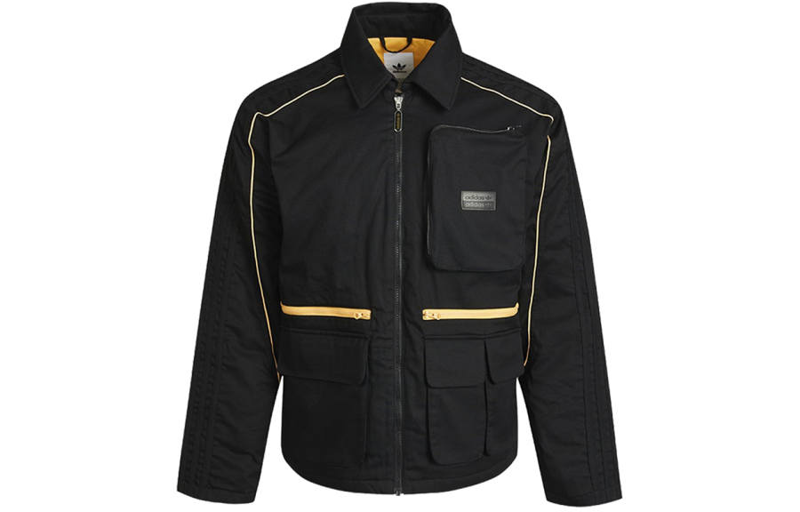 Adidas Originals Puffer Jackets Men's Black Lapel Moderate Other