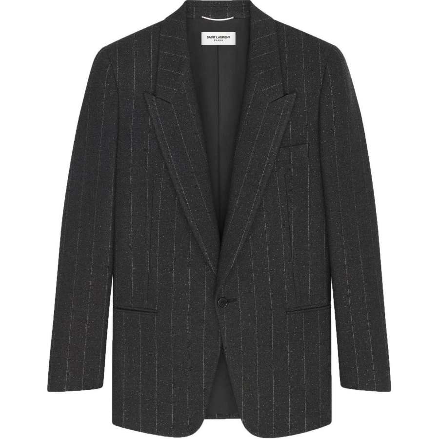 SAINT LAURENT Business Suits Men's Dark Gray Suit Collar Moderate Other