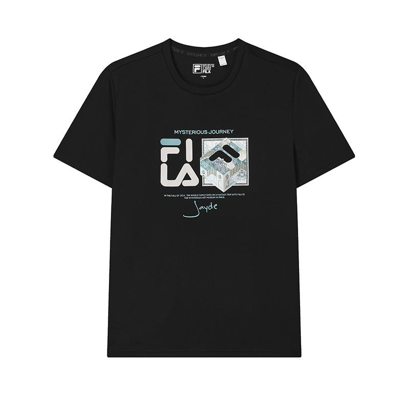 FILA T Shirts Men's Jet Black Crew Neck