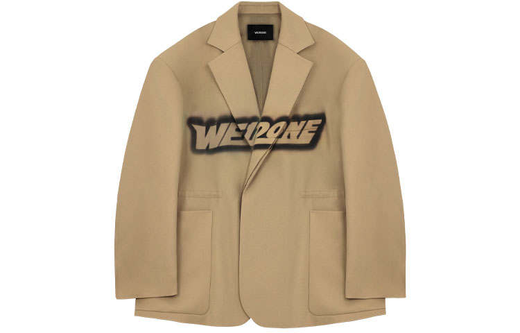 WE11DONE Business Suits Unisex Khaki Suit Collar Moderate Other