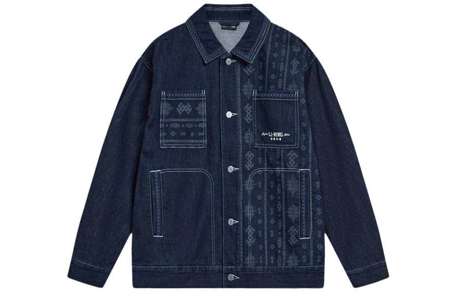 Li-Ning Li Ning Sports Life Collection Denim Jacket Men's Denim Blue