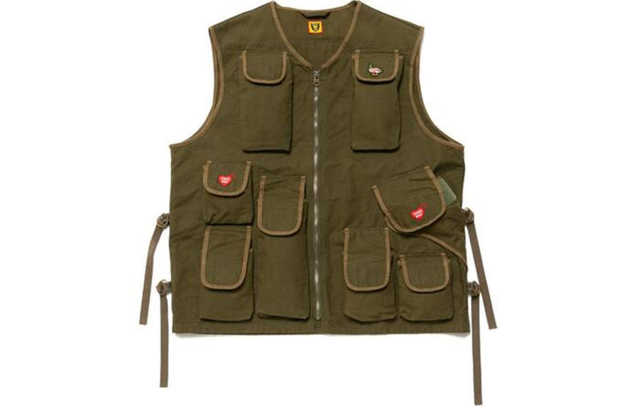 HUMAN MADE HUMAN MADE Vests Men's Brown V Neck Moderate Workwear