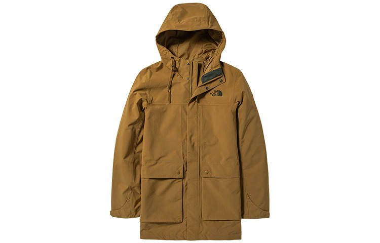 THE NORTH FACE Windbreaker Jackets Men's Brown Hooded Moderate Double Layer