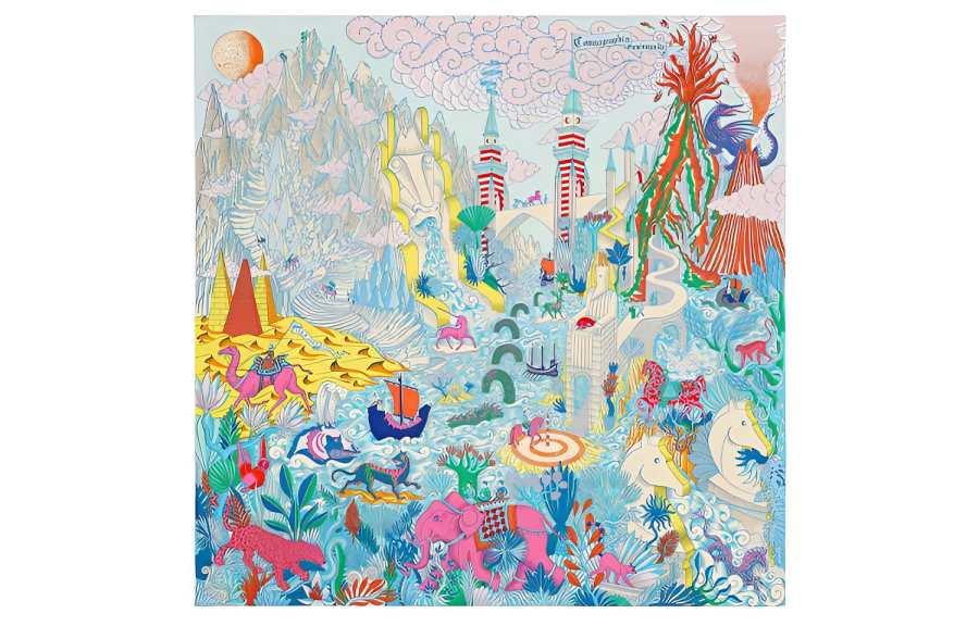 HERMES HERMES Scarves Women's Light Blue